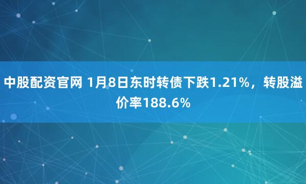 中股配资官网 1月8日东时转债下跌1.21%，转股溢价率188.6%